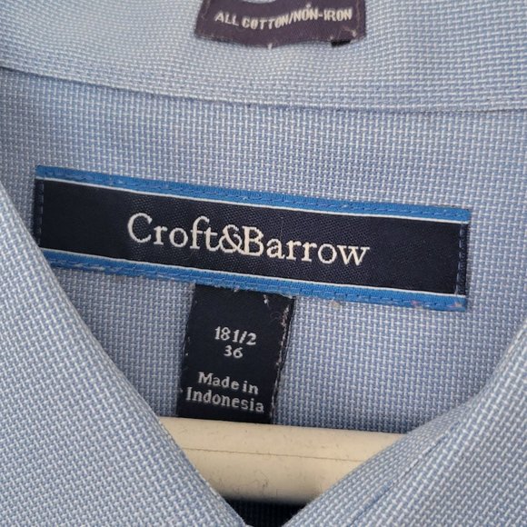 Croft & Barrow Men's Dress Shirt, Blue, 18.5 36 sleeve - Picture 4 of 4